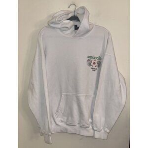 Abercrombie PANINI FIFA WORLD CUP 86 MEXICO Hoodie White Sweatshirt Mens Size L